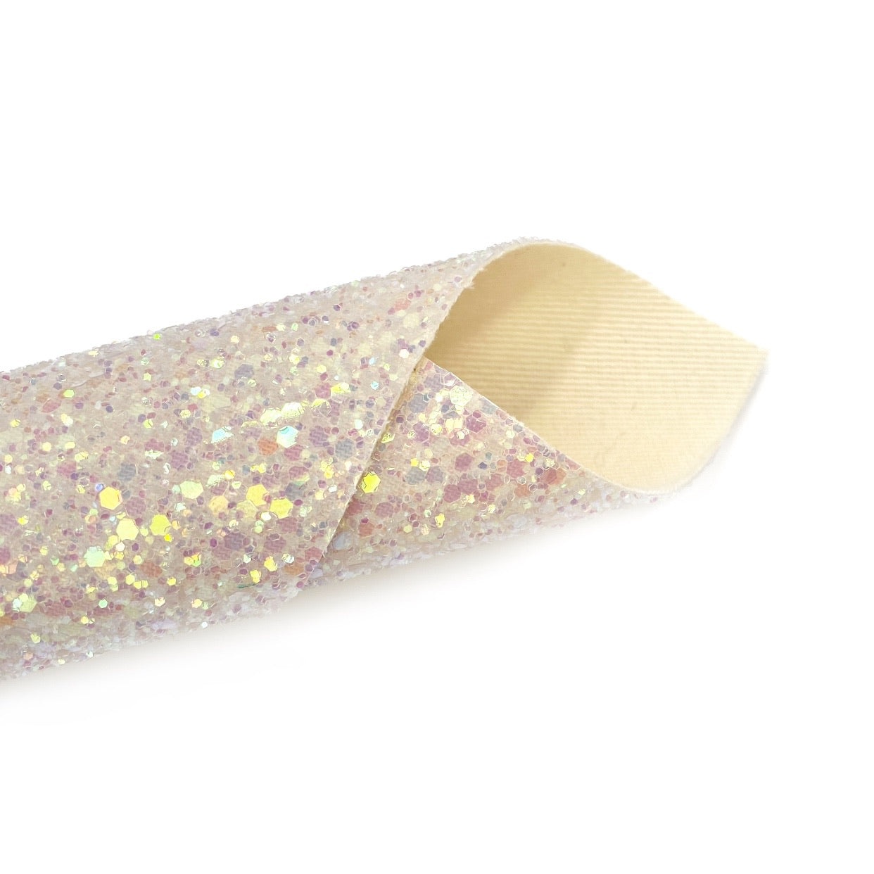Fairytales Creamy Lux Premium Chunky Glitter Fabric