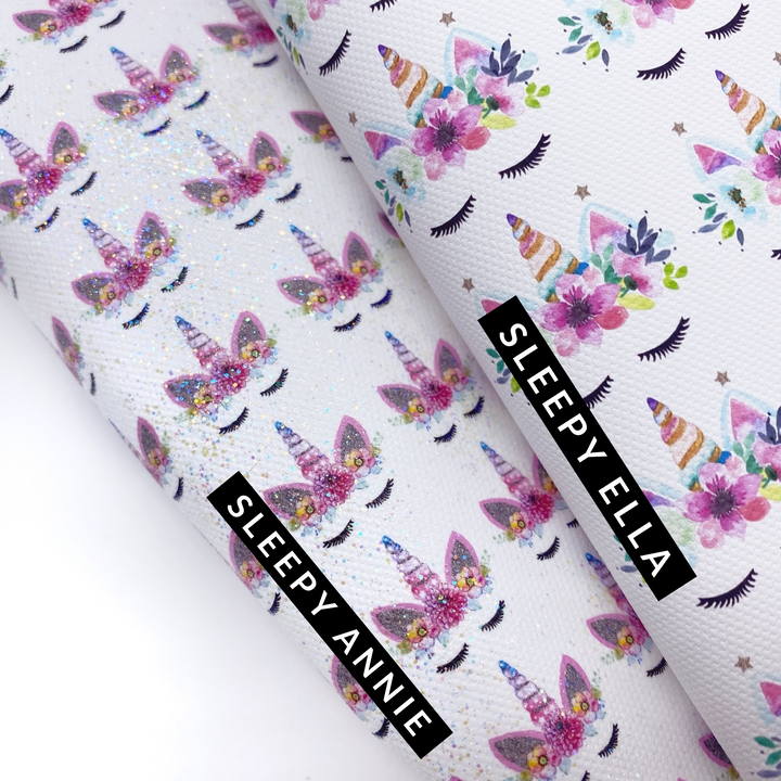 EH Sleepy Unicorns Lux Premium Canvas Bow Fabrics