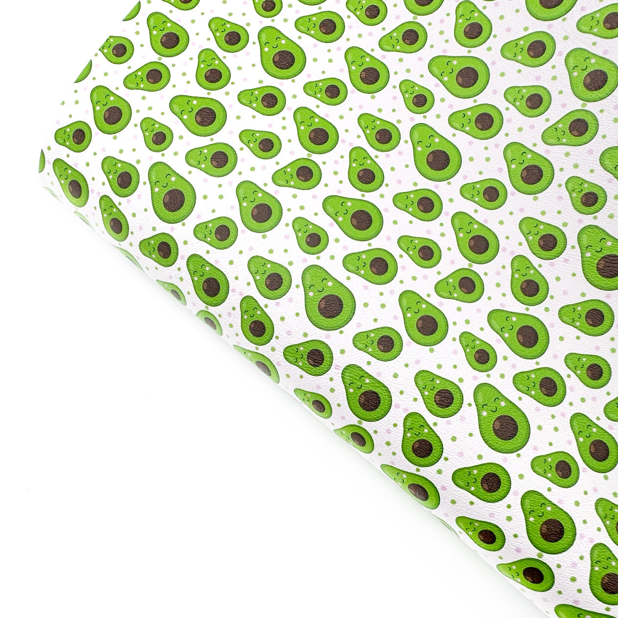 Sweet Avocado Polka Dot Premium Faux Leather Fabric Sheets