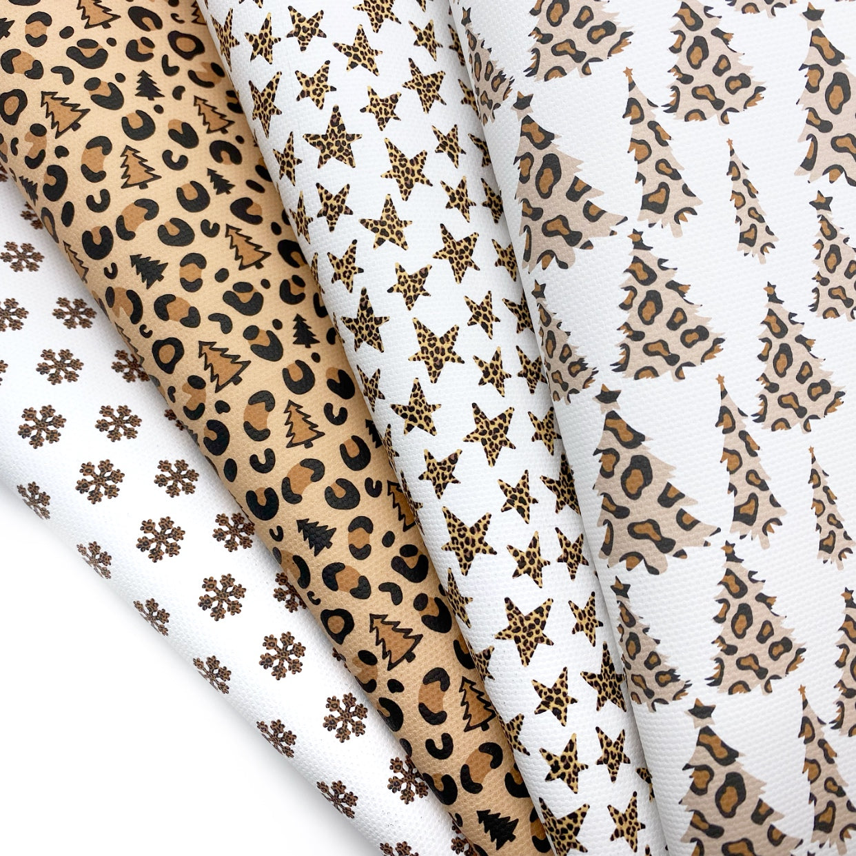 Leopard Christmas Tree Lux Premium Canvas Bow Fabrics