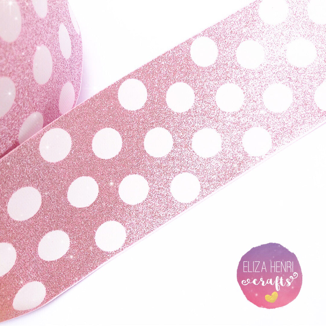 Polka dot spotty Glitter Grosgrain Ribbons 3''