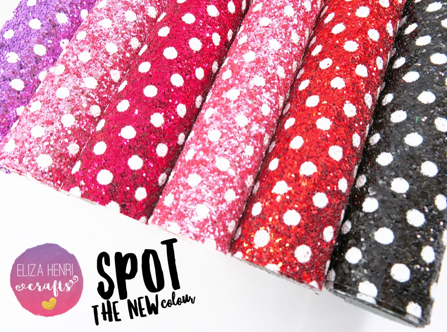 Polka Dot Chunky Glitter Fabric Collection - Eliza Henri Craft Supply