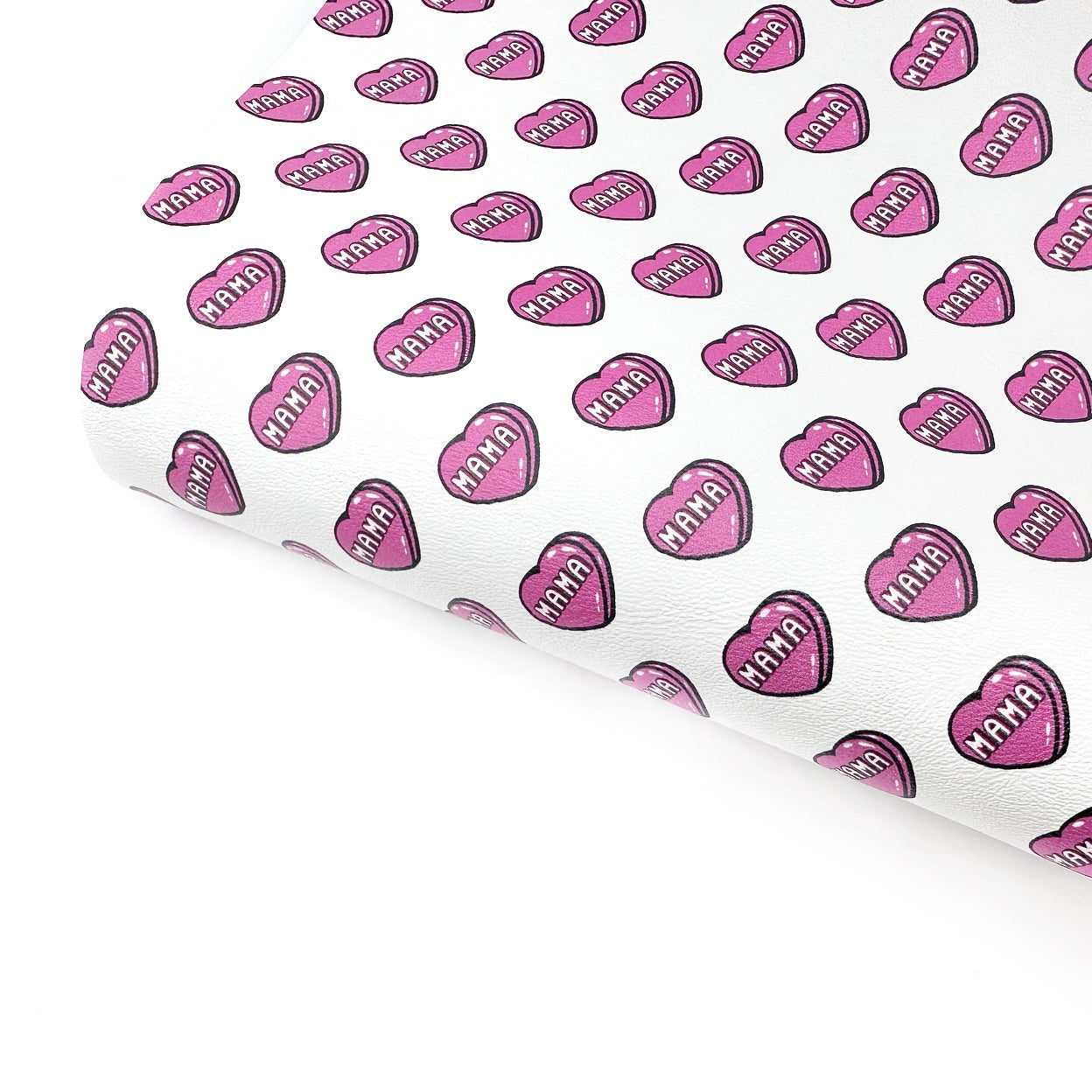 Candy Heart Mama Premium Faux Leather Fabric Sheets