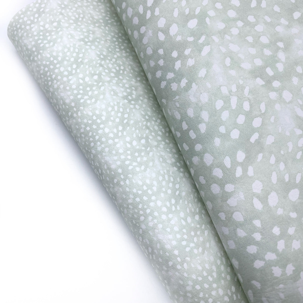 Mint Freckled Fawn Premium Faux Leather Fabric Sheets