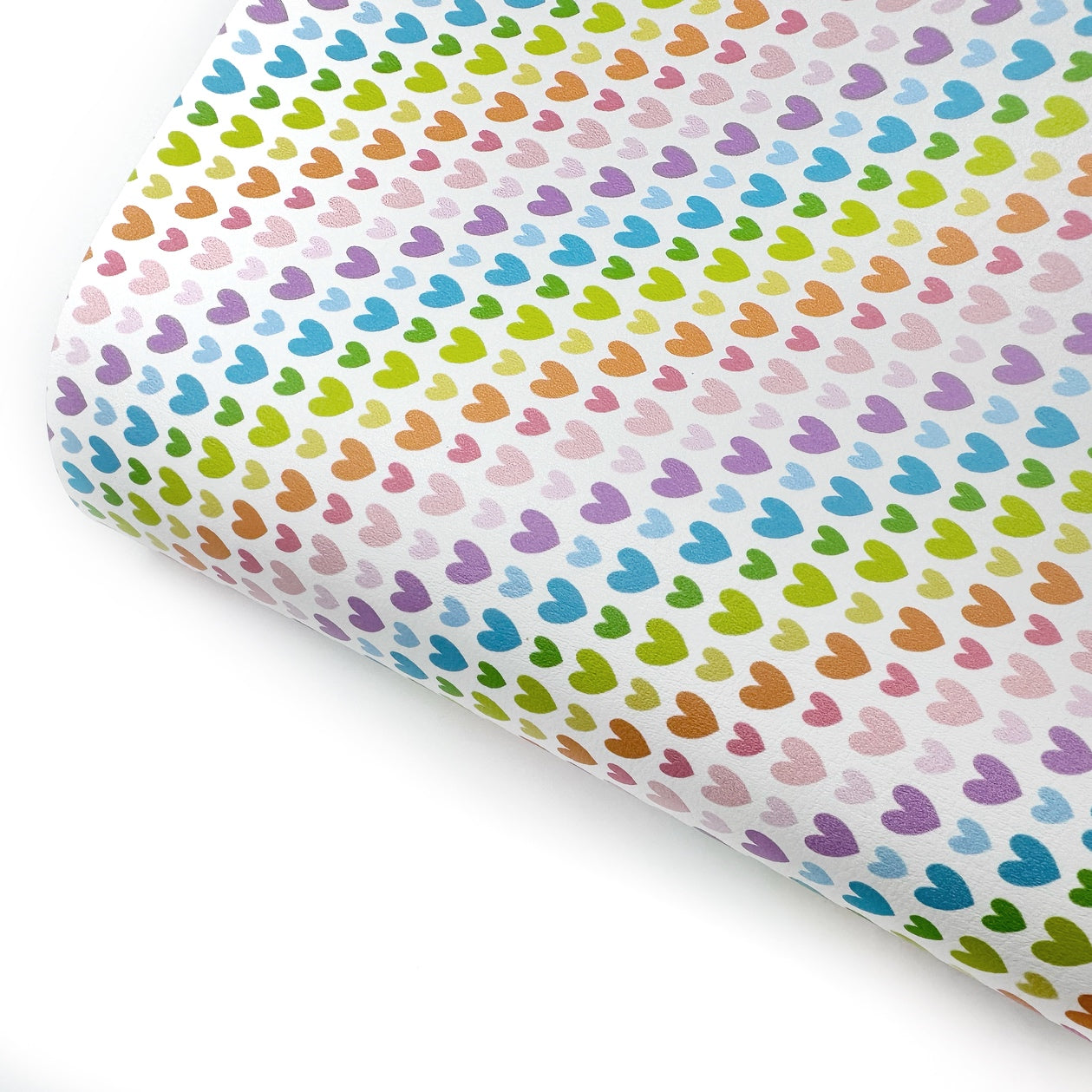 Rainbow Hearts Mix up Premium Faux Leather Fabric Sheets