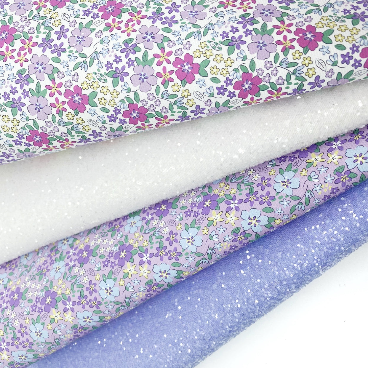 Ditsy Lilac Floral Lux Premium Printed Bow Fabric
