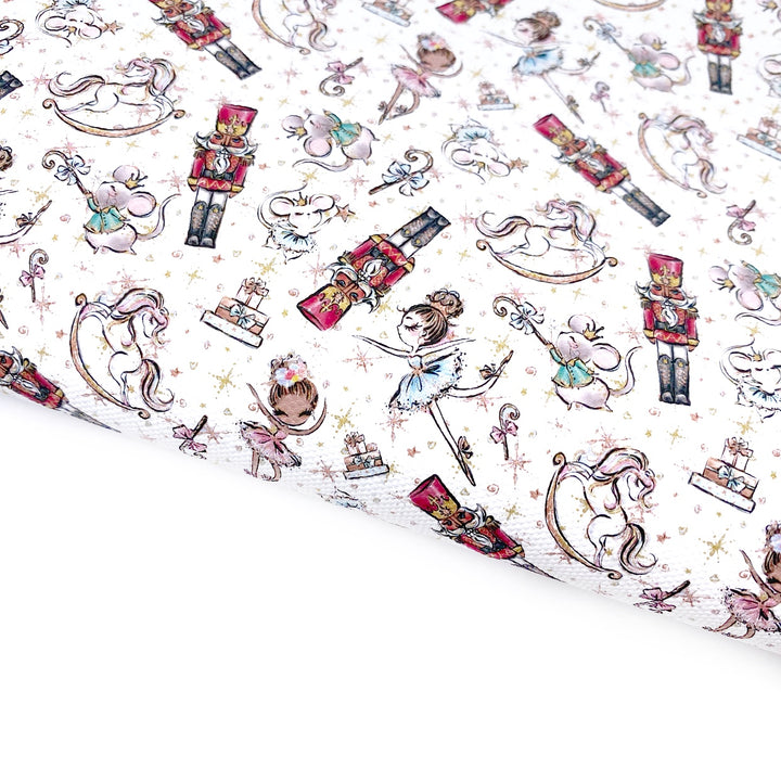 Classic White Nutcracker Lux Premium Canvas Bow Fabrics