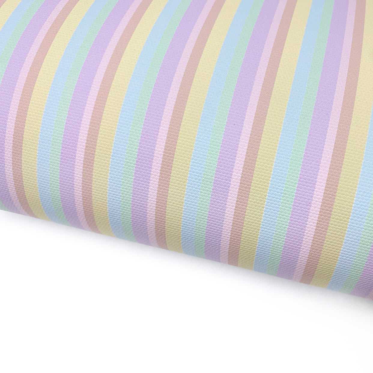 Pastel Fruity Rainbow Stripes Lux Premium Printed Bow Fabric