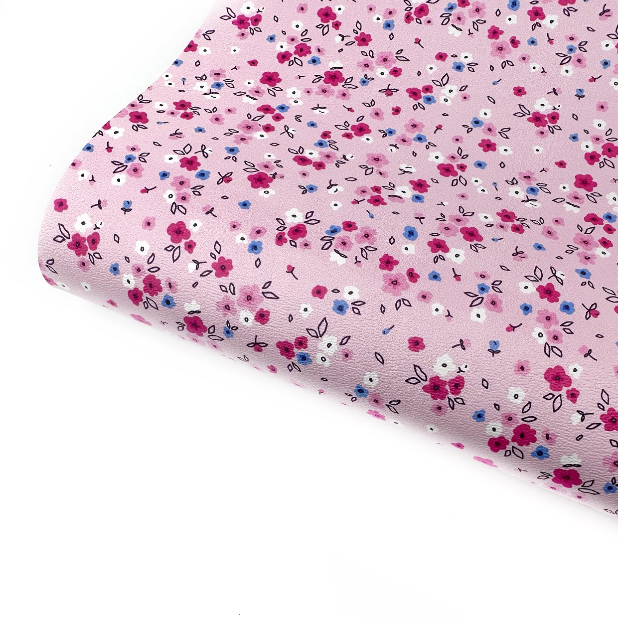 Pretty Pink Ditsy Premium Faux Leather Fabric Sheets