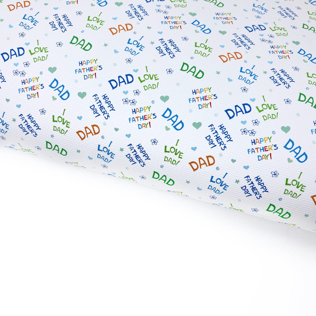 I Love Dad Lux Premium Canvas Bow Fabrics