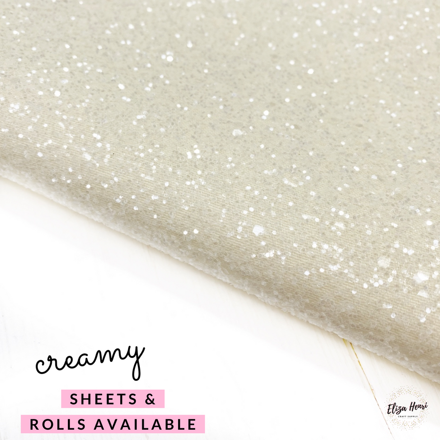 creamy glitter fabric