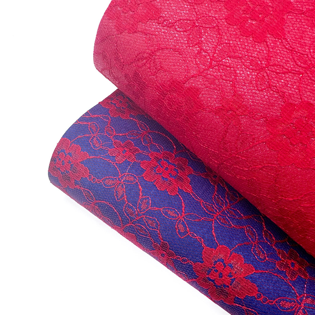 Patriotic Floral Lace Wool Blend Fabric Felt