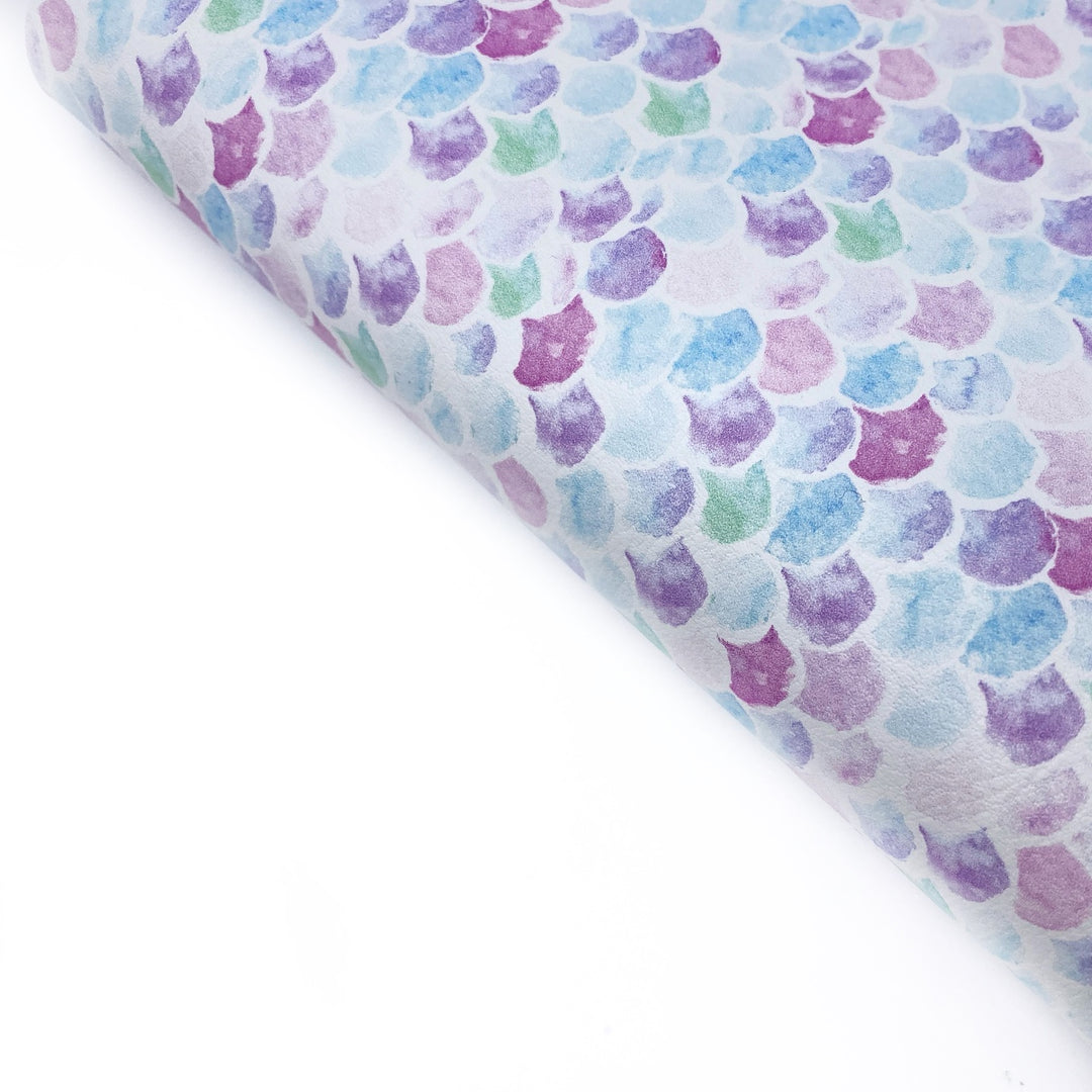 Watercolour Mermaids Premium Faux Leather Fabric Sheets