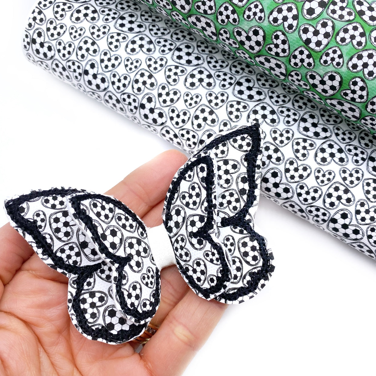 2-in-1 Bow Toppers & Tails- Football Butterfly Bow Felties