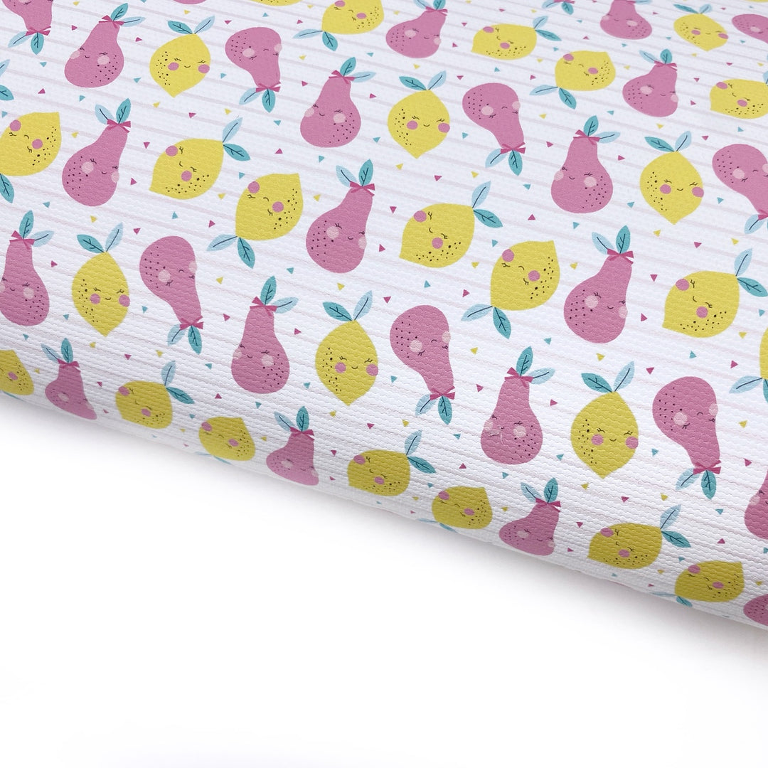 Lemons & Pears Lux Premium Printed Bow Fabric