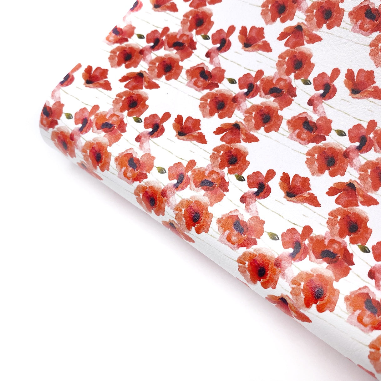 Dancing Poppies Premium Faux Leather Fabric Sheets