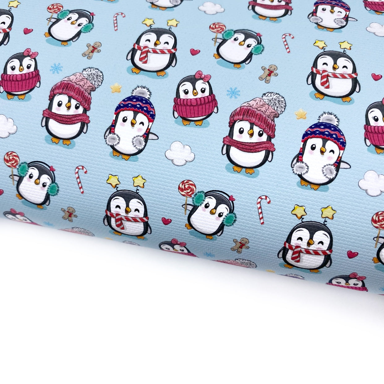 Icey Penguins Lux Premium Canvas Bow Fabrics