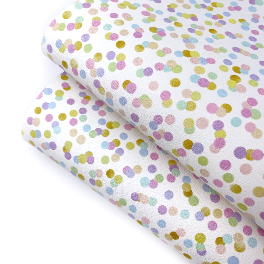 Confetti Party Premium Faux Leather Fabric Sheets