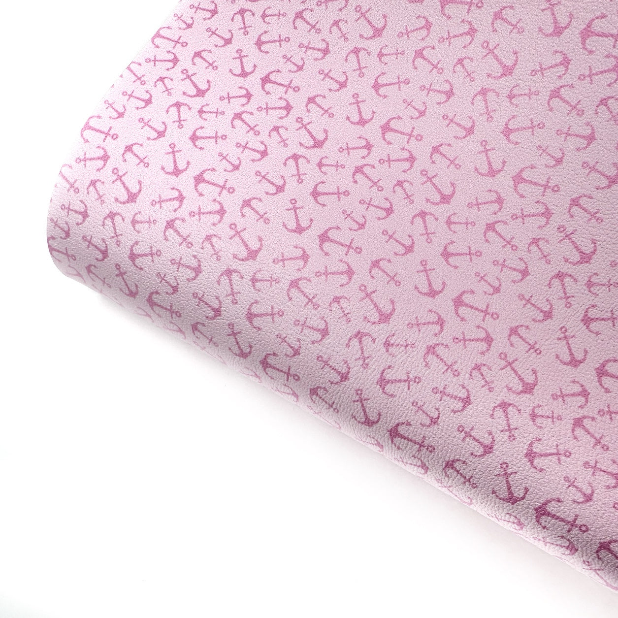 Pink Anchors Away Premium Faux Leather Fabric Sheets