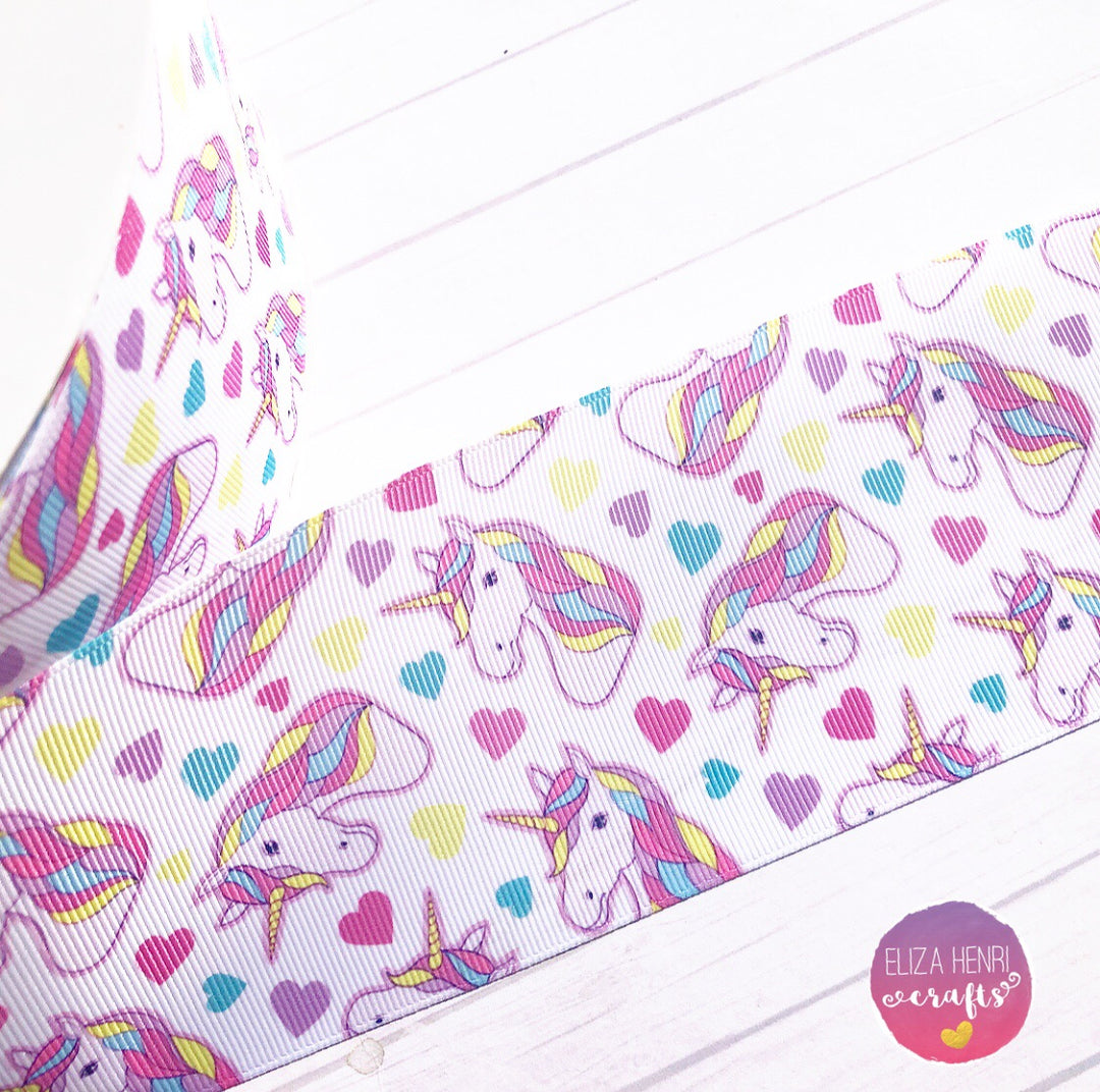 Unicorn Party Grosgrain Ribbon 2'' or 3''