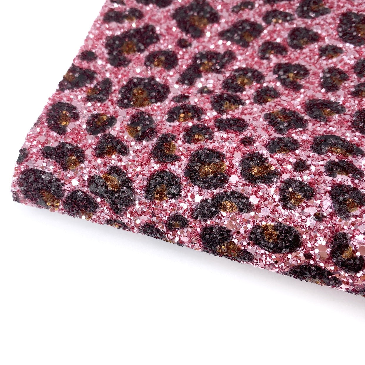 Perfect Pink Leopard Lux Premium Chunky Glitter Fabric
