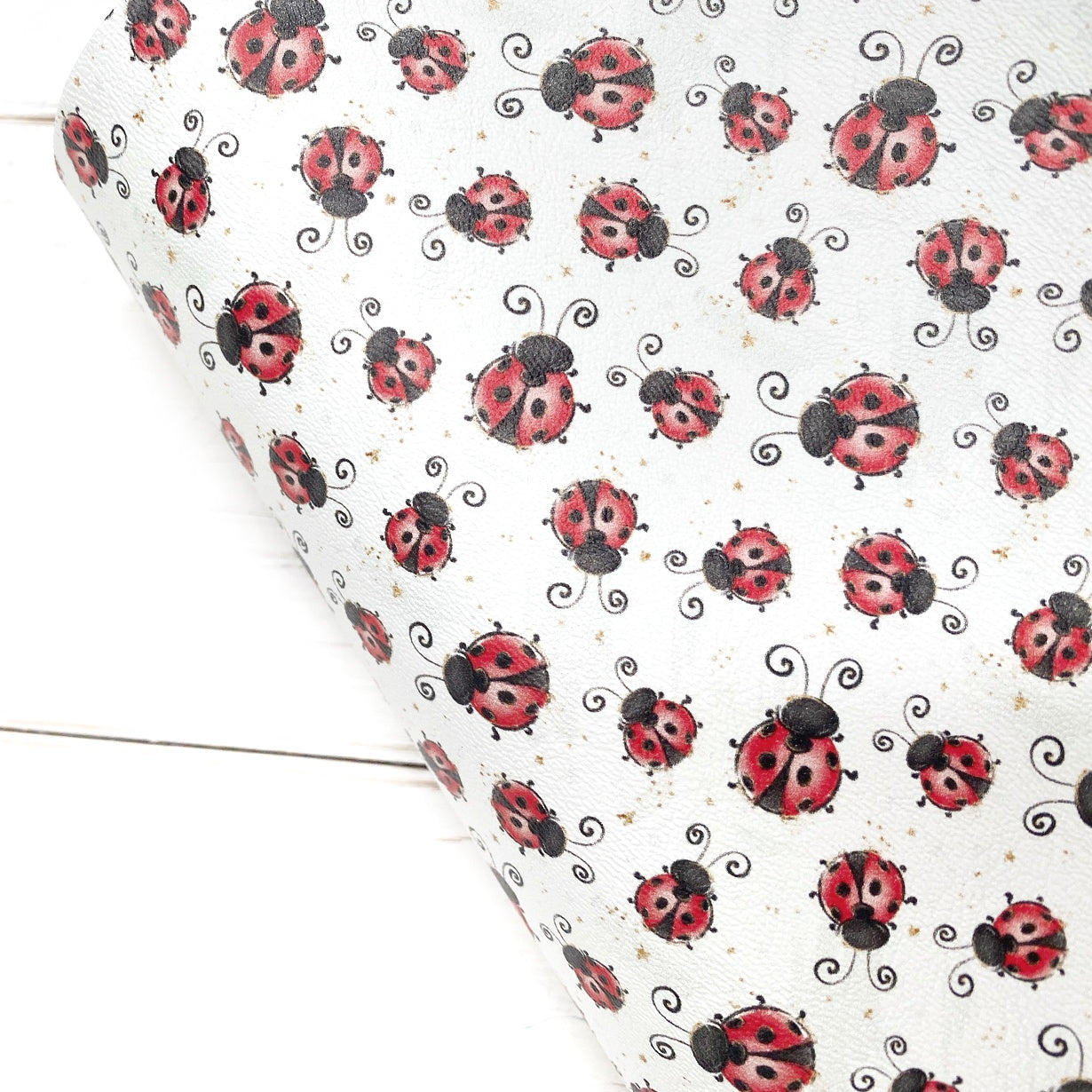 Lots of Ladybugs Premium Faux Leather Fabric Sheets