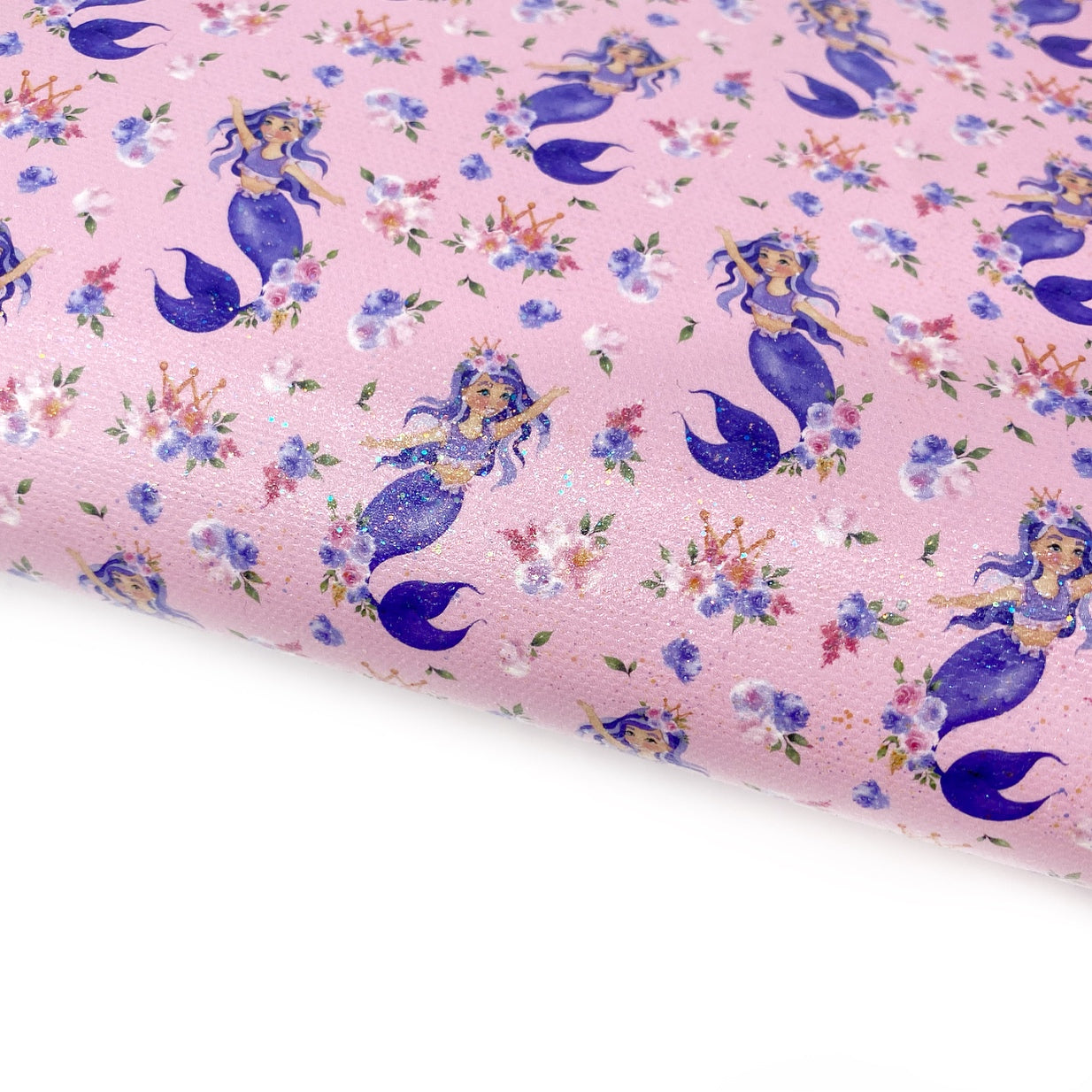 Little Miss Mermaids Pink Lux Premium Canvas Bow Fabrics