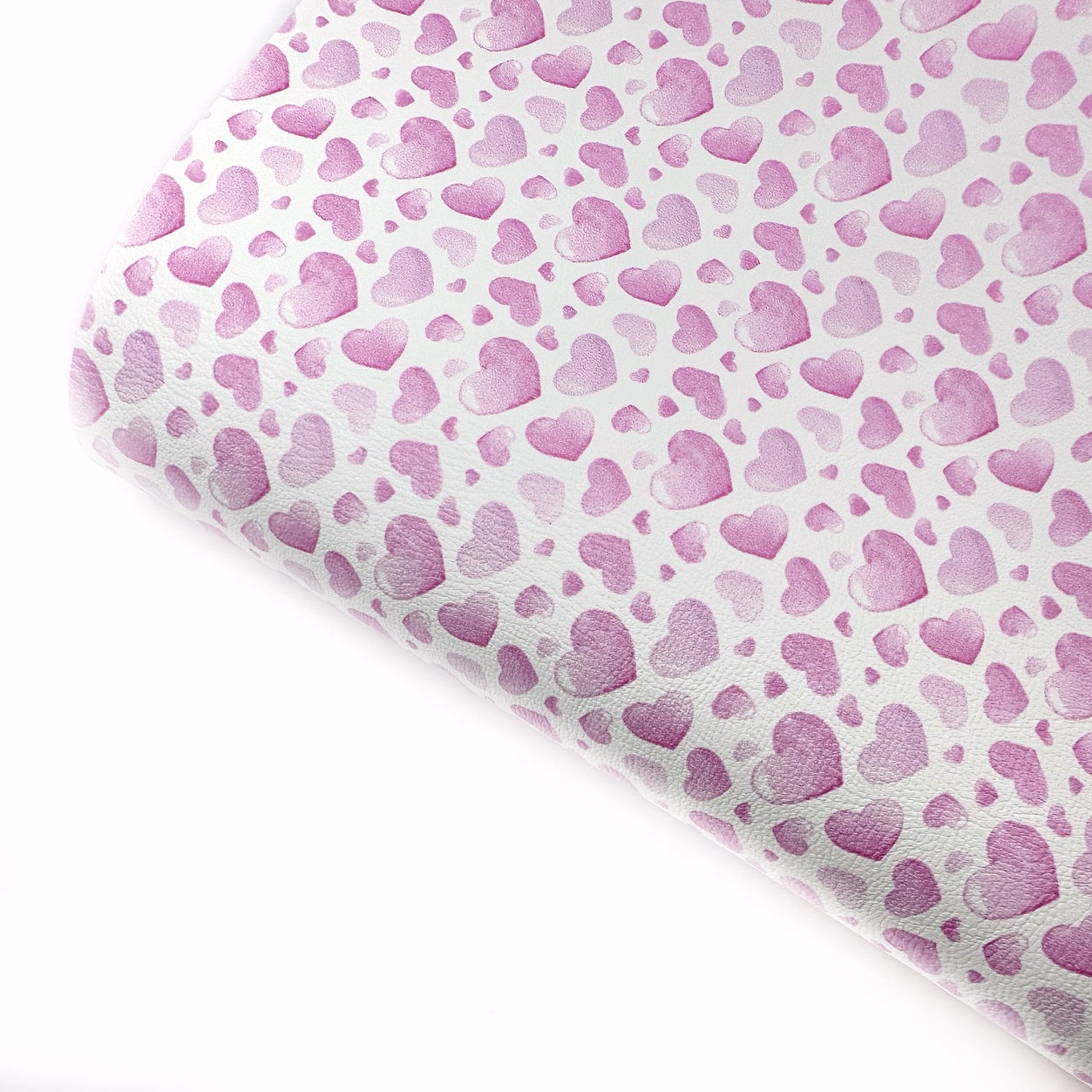 Love Hearts Pink Premium Faux Leather Fabric Sheets