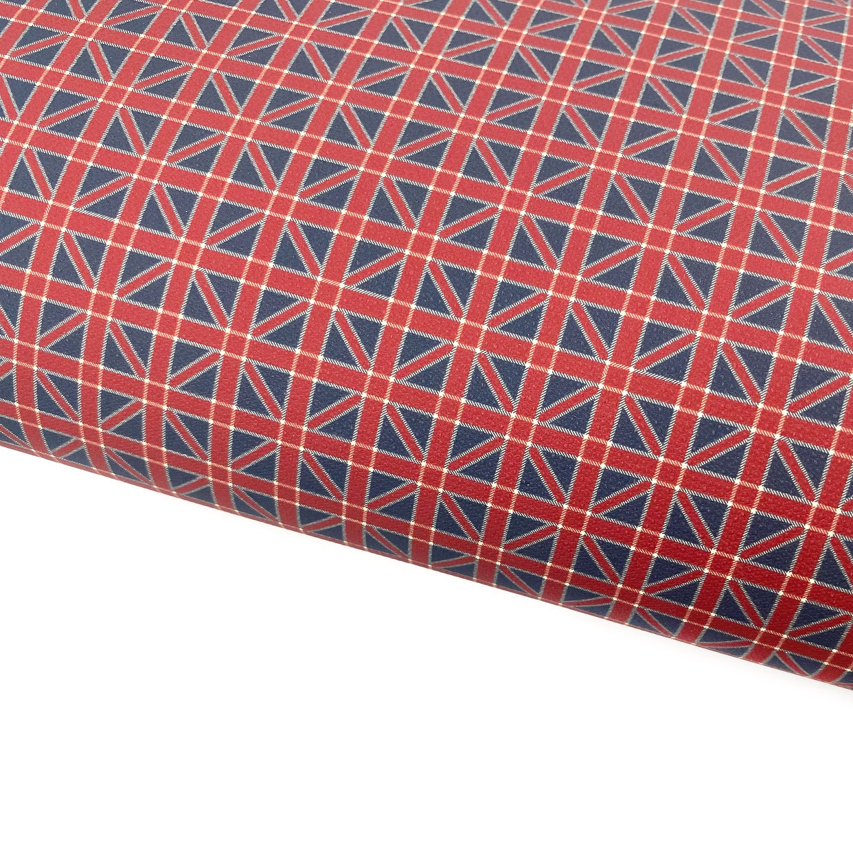 Union Jack Tartan Lux Premium Printed Bow Fabric