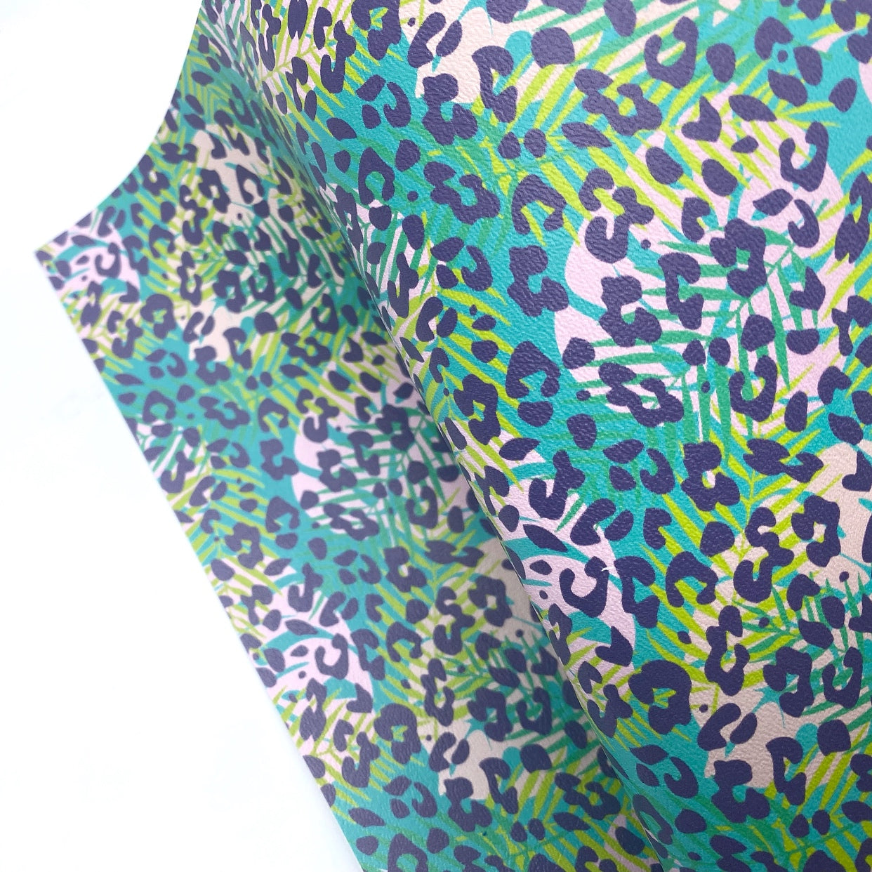 Tropical Leopard Premium Faux Leather Fabric Sheets