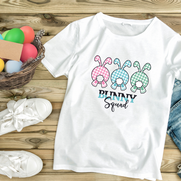 Bunny Squad HTV Full Colour Iron on T Shirt Transfer