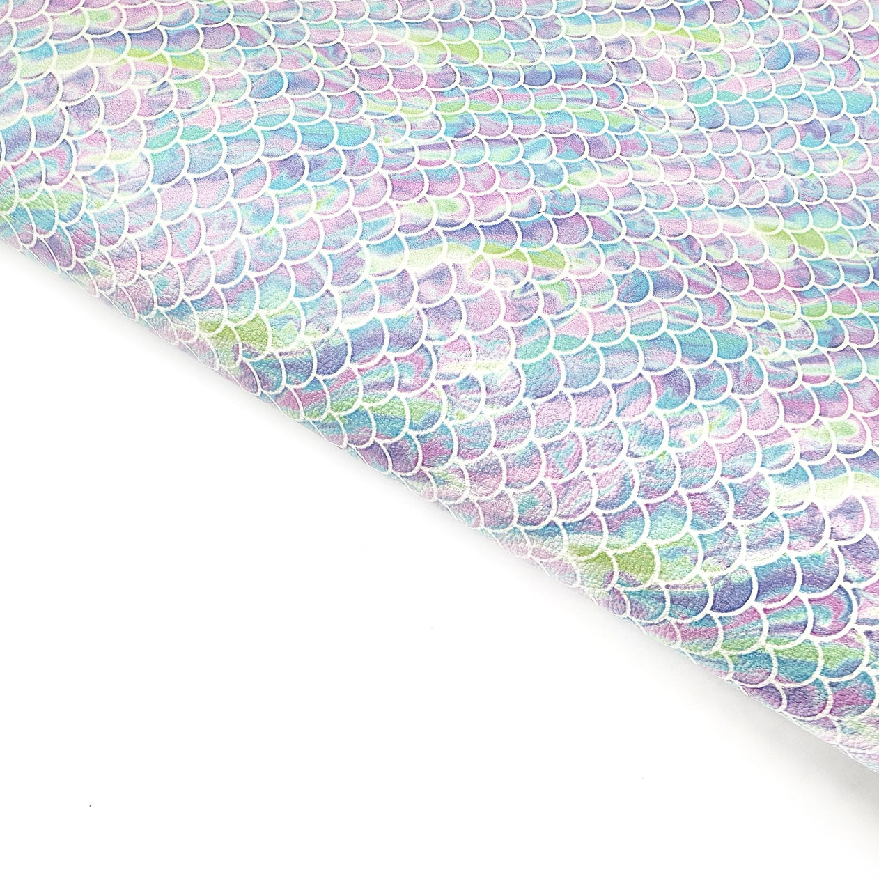 Pastel Marble Mermaid Premium Faux Leather Fabric Sheets
