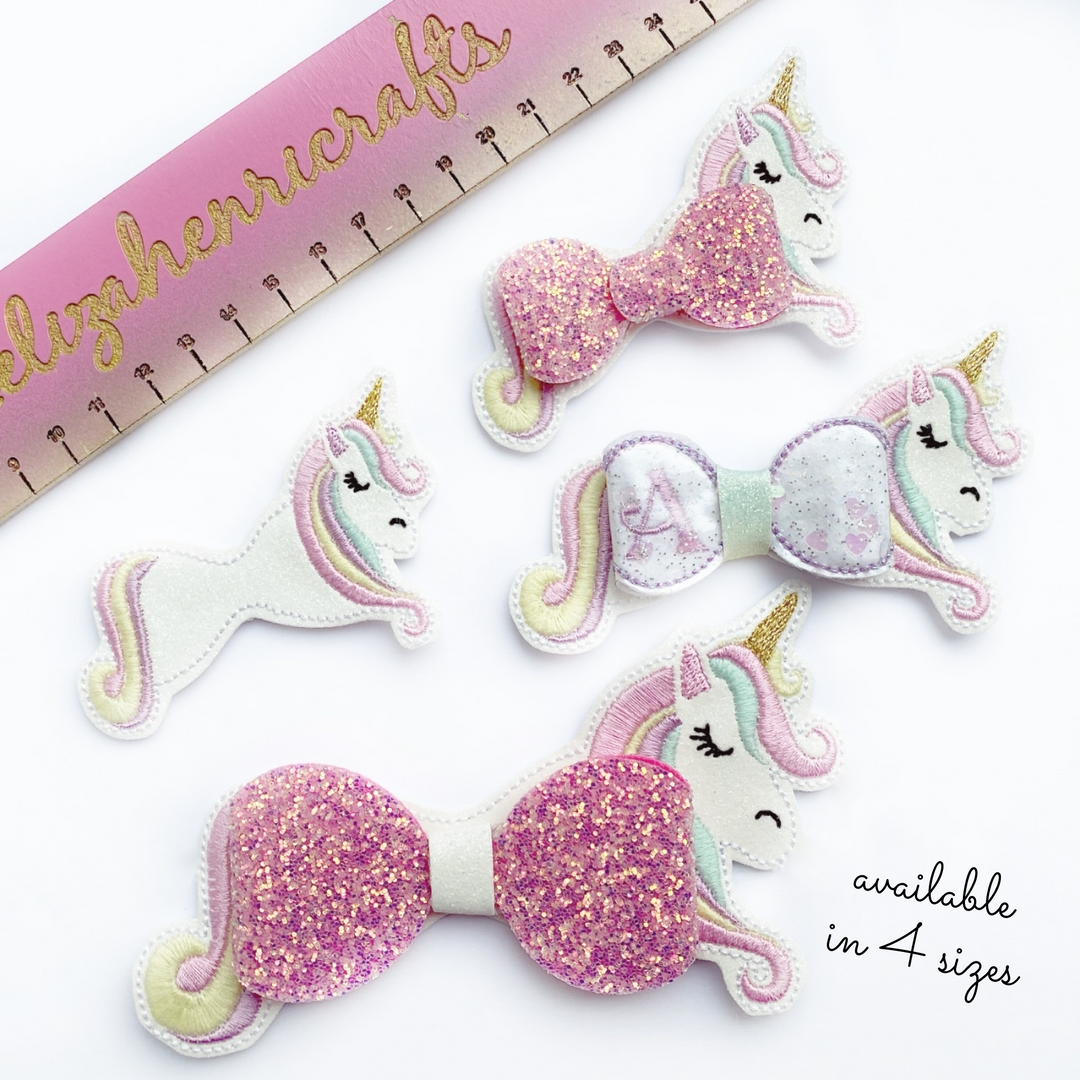 New 2-in-1 Head & Tails Bow Parts- Milly Molly Unicorn Bow Felties