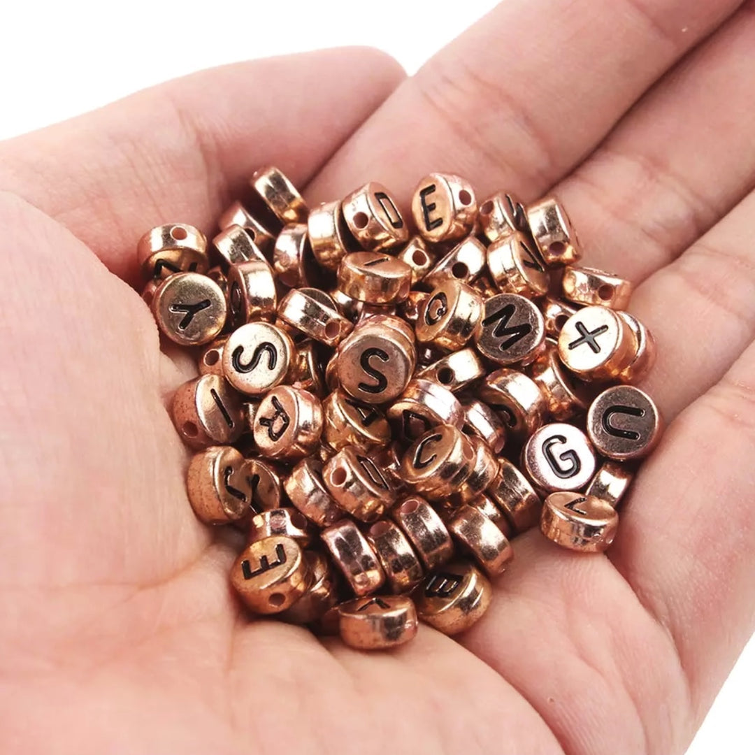 Rose Gold Acrylic Beads