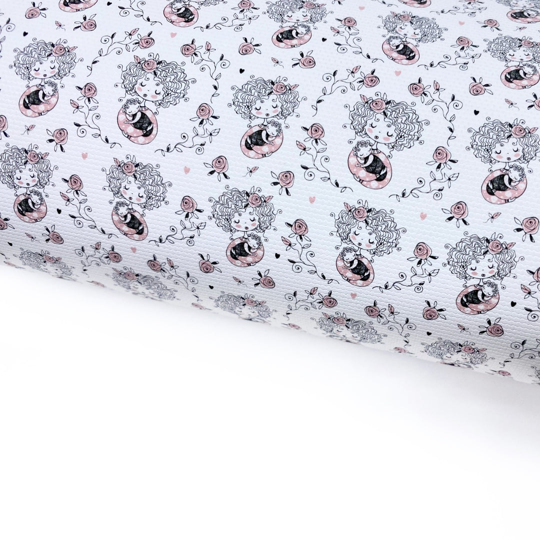 Mama & Baba Lux Premium Printed Bow Fabric