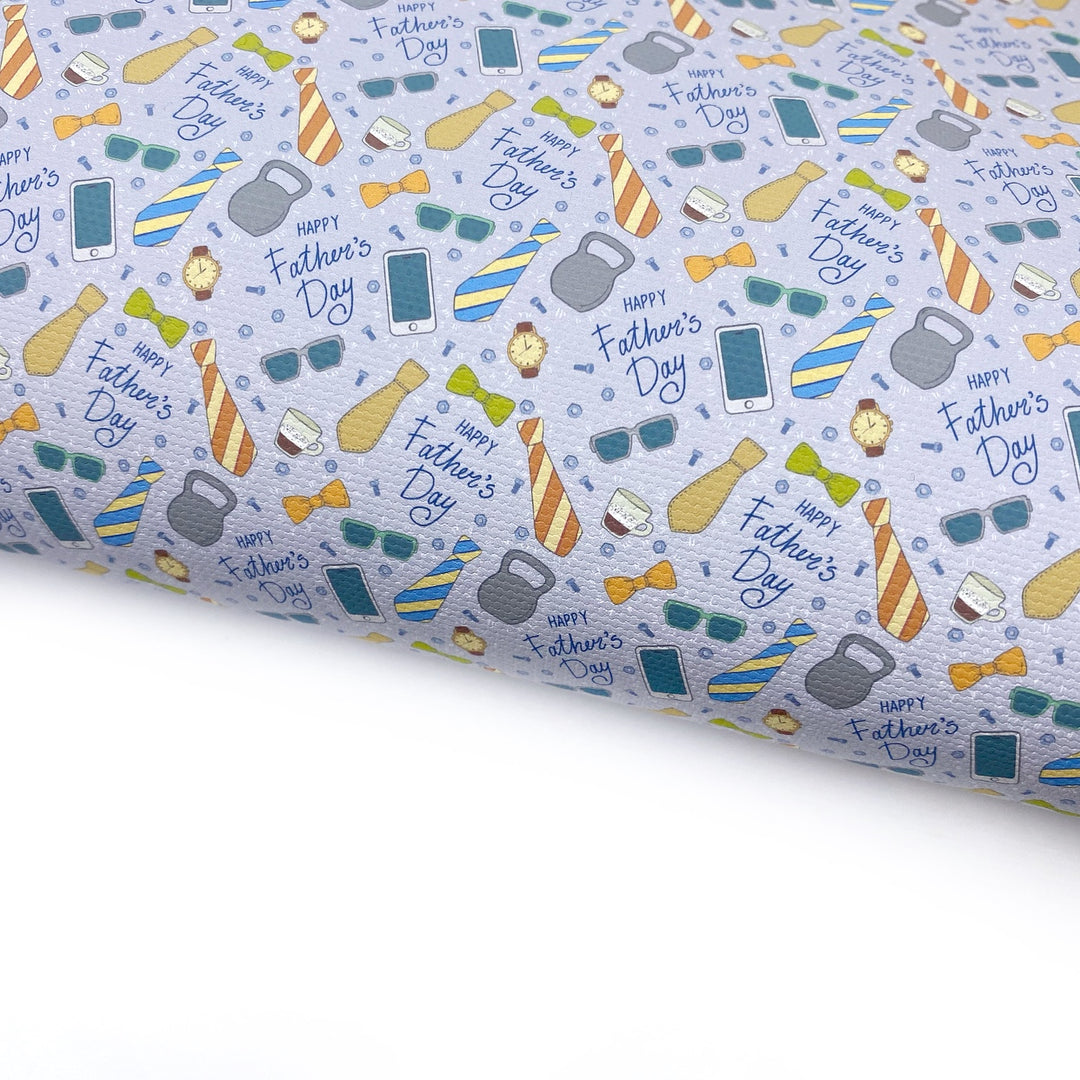 Happy Fathers Day Lux Premium Canvas Bow Fabrics