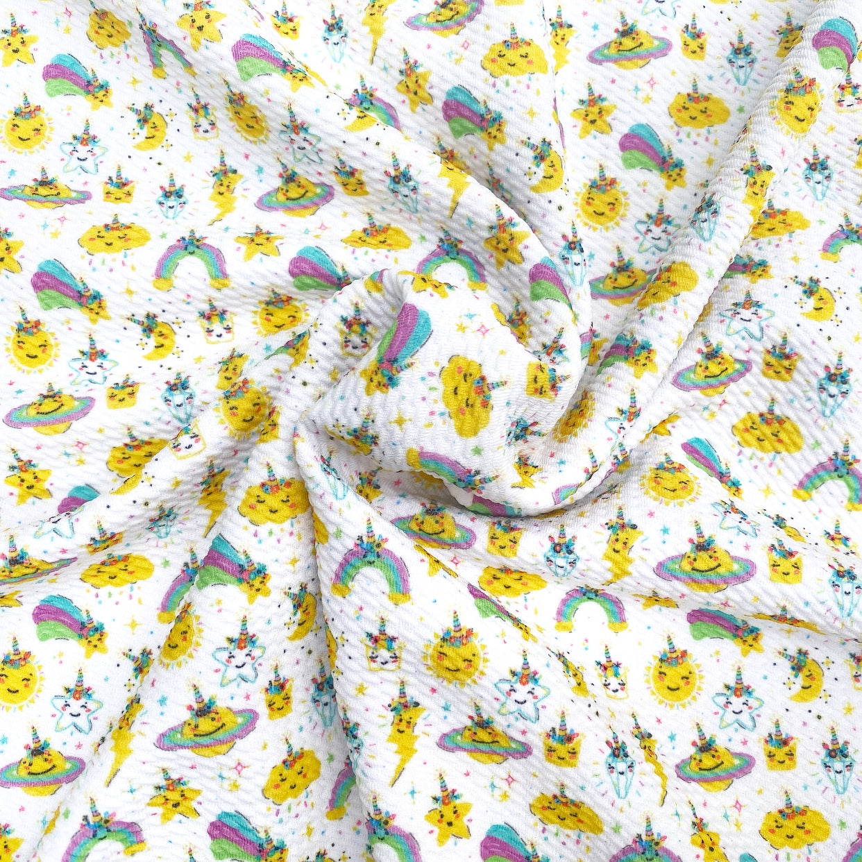 Floral Moon & Stars Premium Print Bullet Fabric