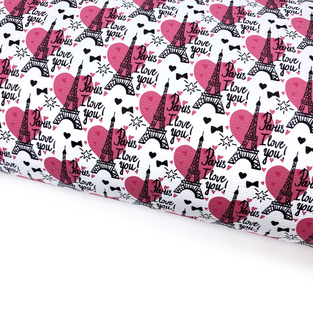 Paris, I love you Lux Premium Printed Bow Fabrics