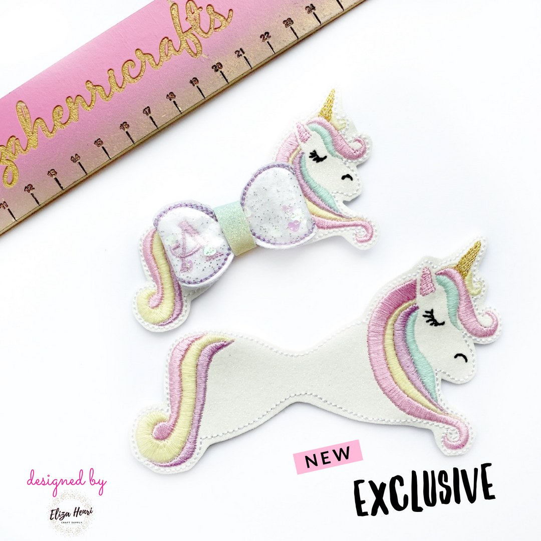 New 2-in-1 Head & Tails Bow Parts- Milly Molly Unicorn Bow Felties