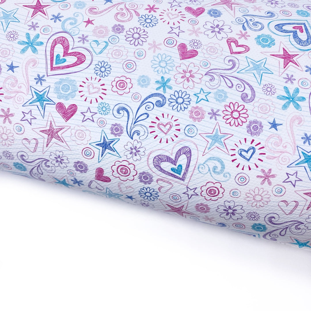 Girly Doodles Lux Premium Printed Bow Fabric