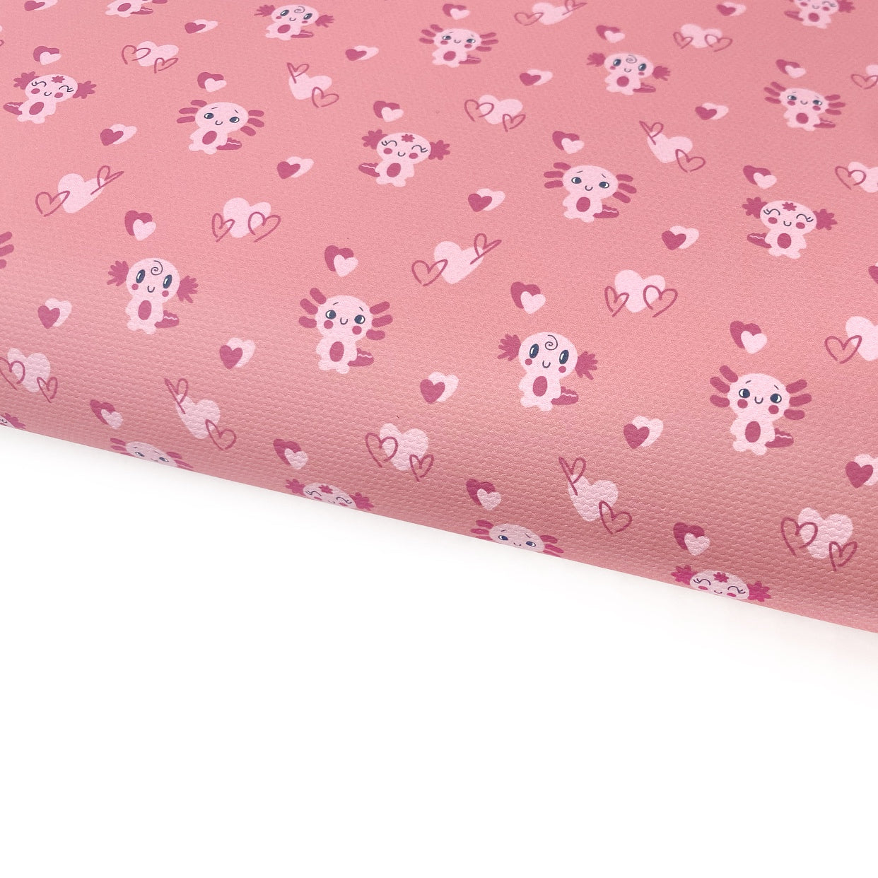 Baby Axolotl Pink Lux Premium Printed Bow Fabric
