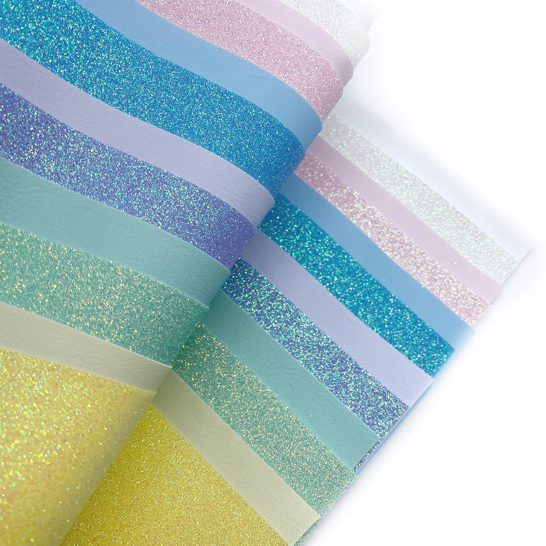 Premium Lux Pastel Core Faux Leather & Fine Glitter Fabric Collection