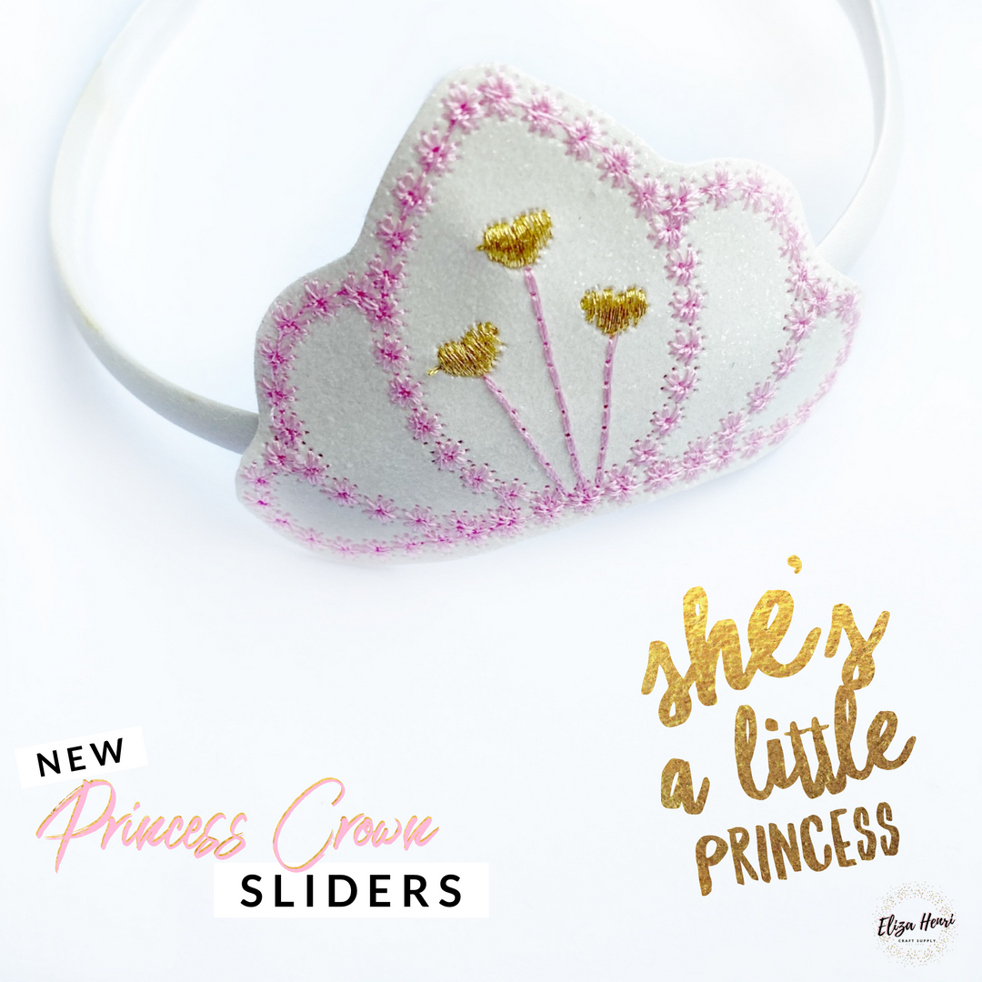 Princess Crown Tiara Headband Slider Felties