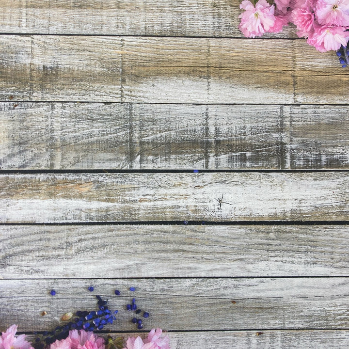 Pink Floral Bunches Wooden Canvas Photography Background