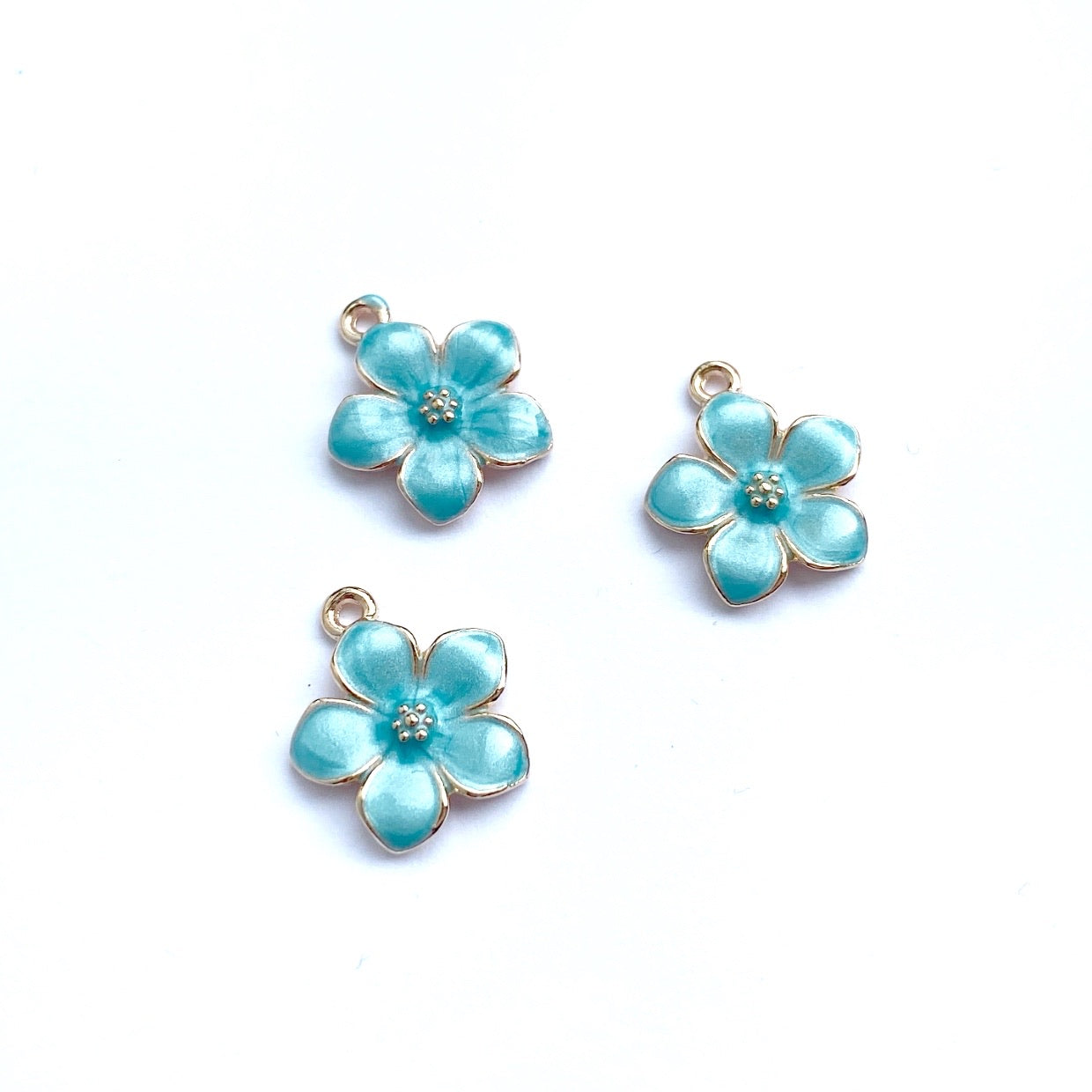 Small Coloured Floral Charms