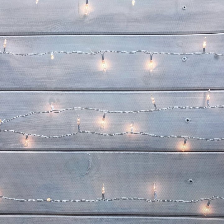 Hanging Fairy Lights Wooden Effect Canvas Photography Background