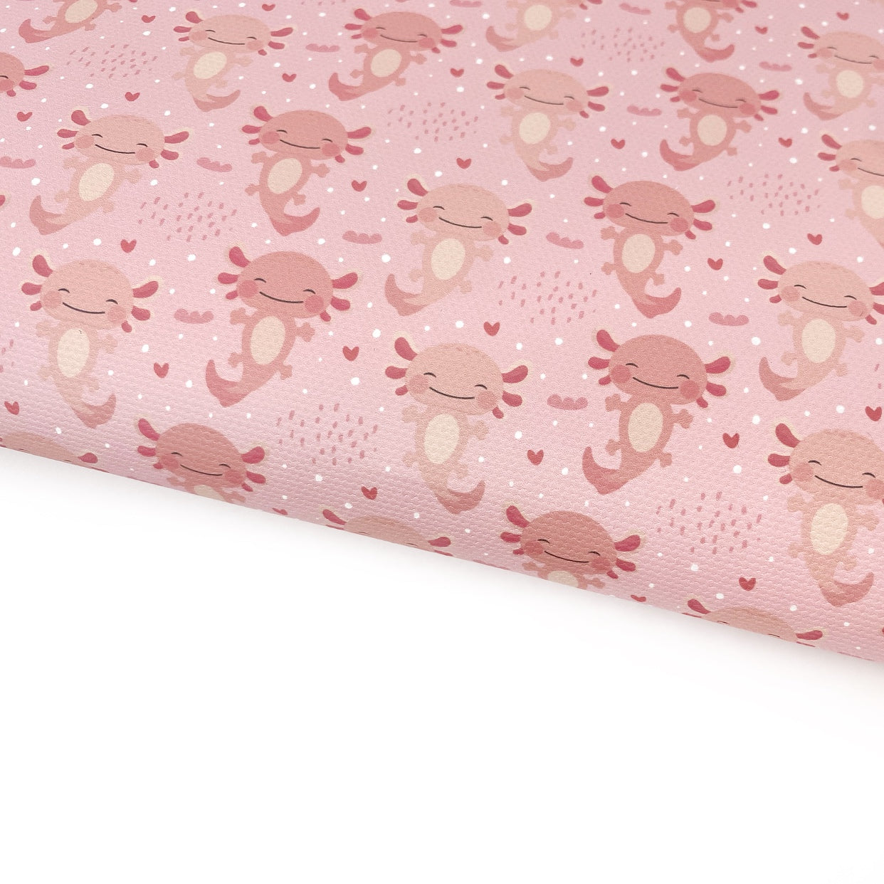 Peach Coral Axolotl Lux Premium Printed Bow Fabric