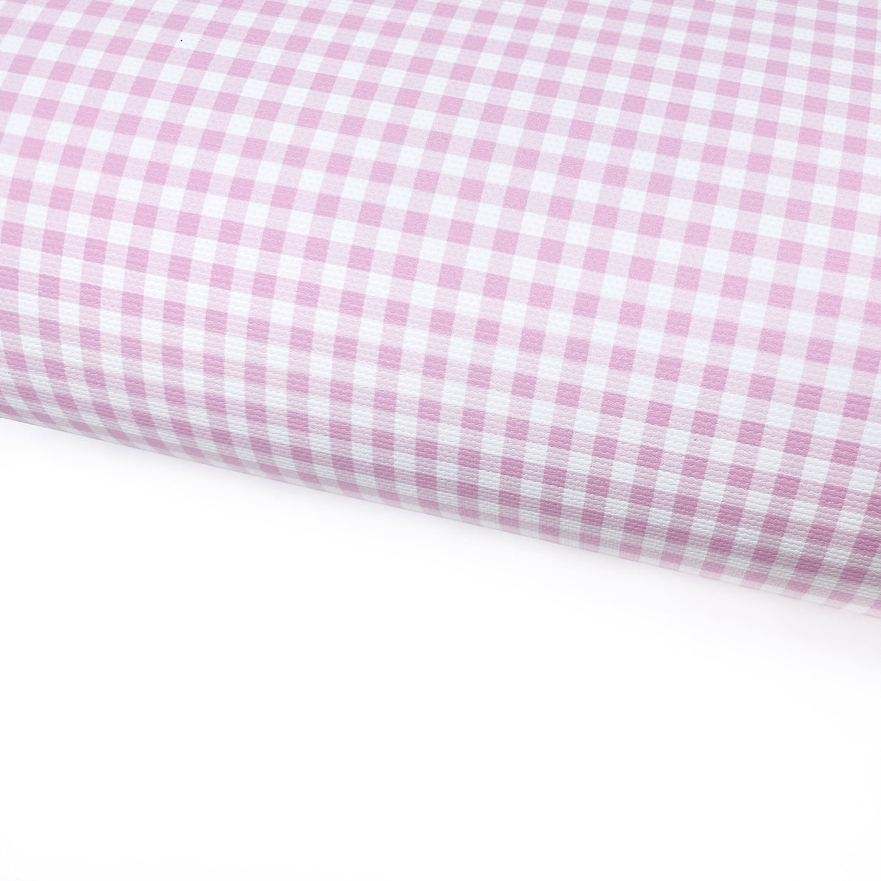 Baby Pink Gingham Lux Premium Printed Bow Fabric