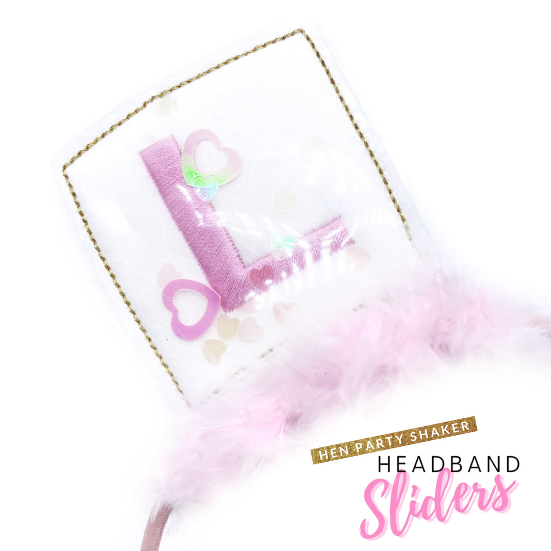 Hen Party 'L' Plate Shaker Headband Slider Felties