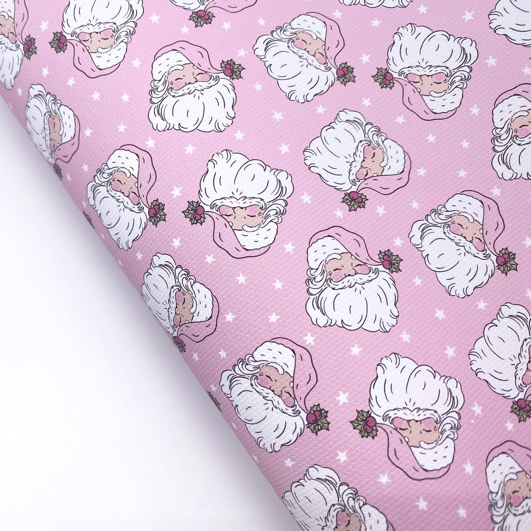 Pink Boho Vintage Santa Lux Premium Canvas Bow Fabrics